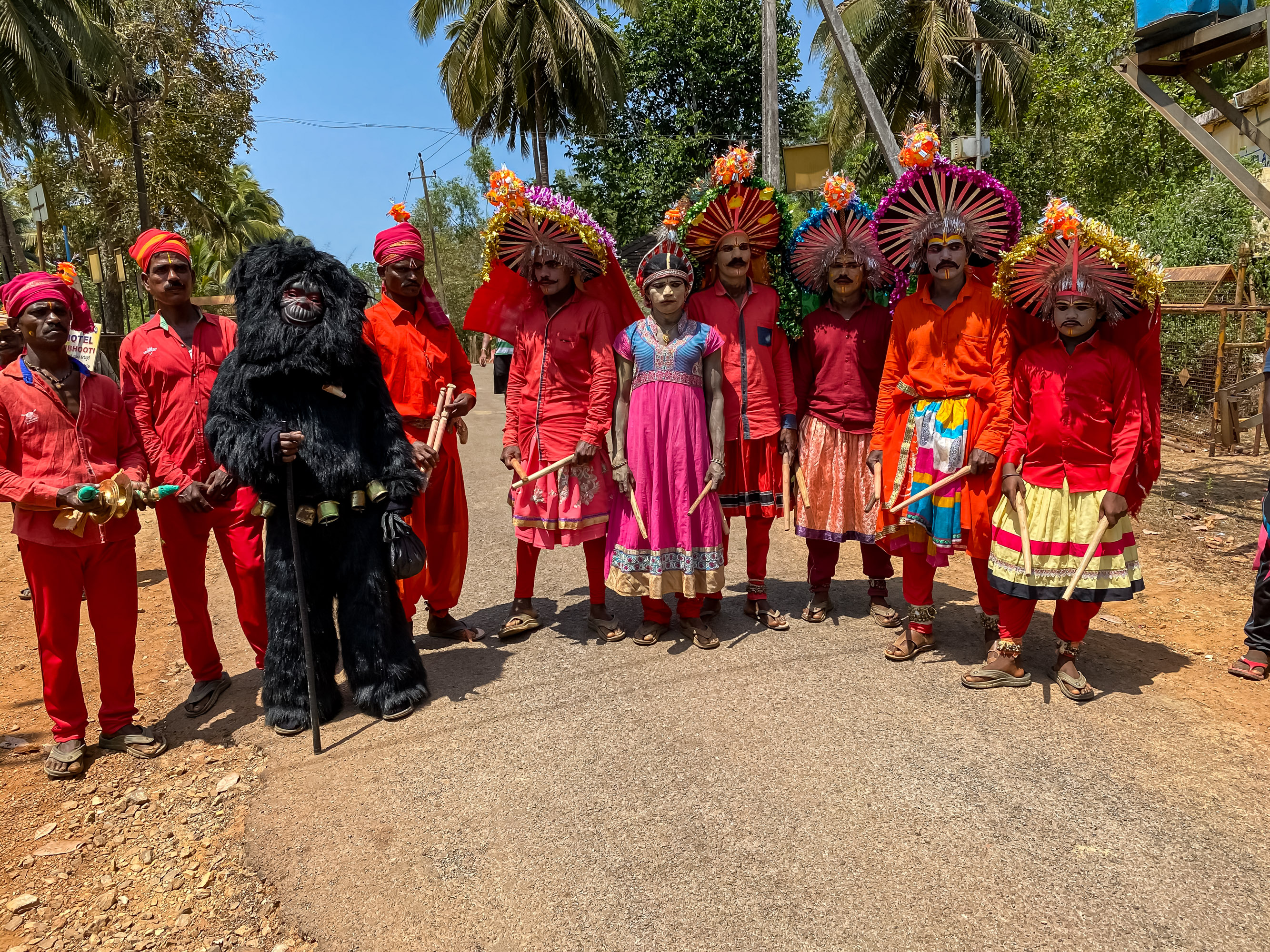 Halakki community members in traditional Sugi Holi attire